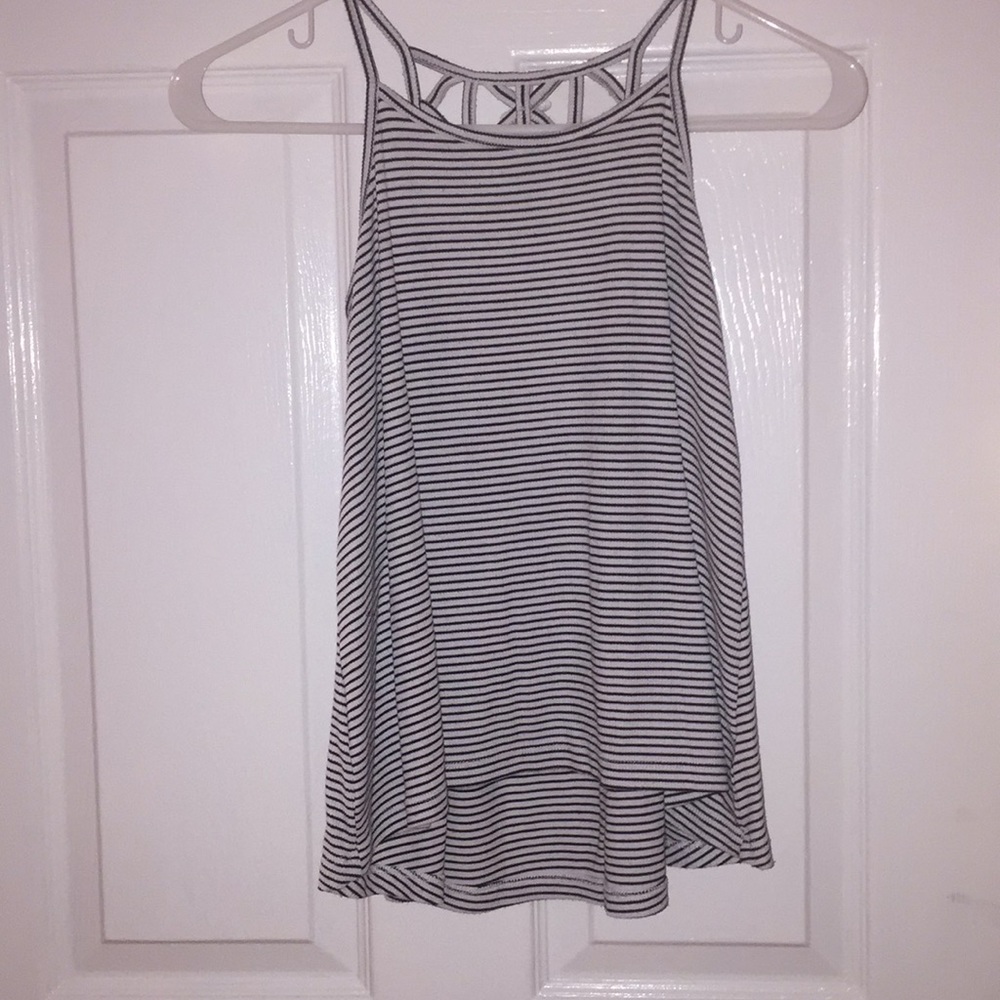 Black and white striped tank top